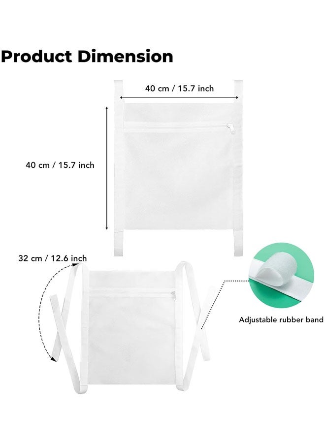 2 Pack Sneaker Dryer Bag 15.7x15.7 Inch Dry Net Bag For Dryer With Zipper And Strap For Shoes, White Large HoneyComber Mesh Bags For Washing Machine - Image 2